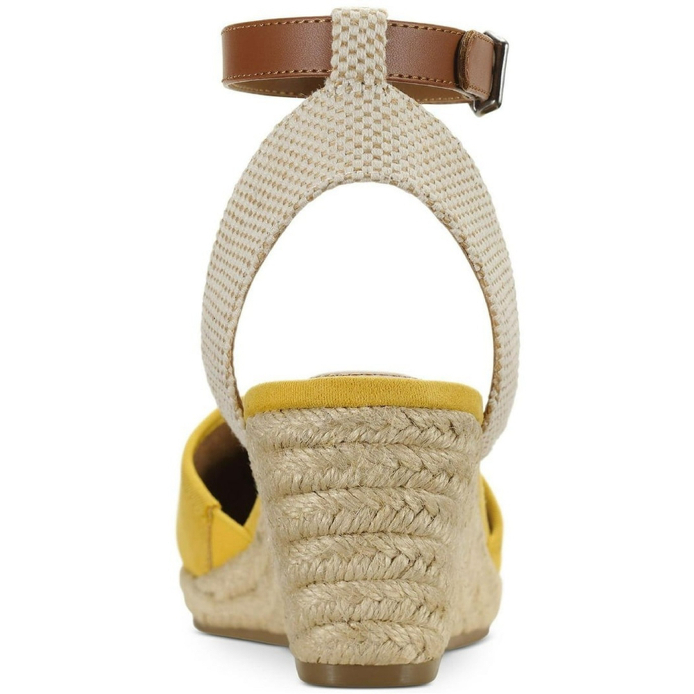 Style & Co Dark Yellow Mustard Espadrille Wedge Closed Toe Sandals SZ 10.5 M - Picture 4 of 13